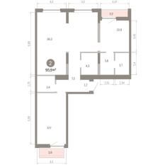 93.00 м² | 9 - 9 эт. 00