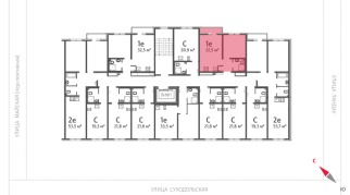 32.50 м² | 3 - 8 эт.