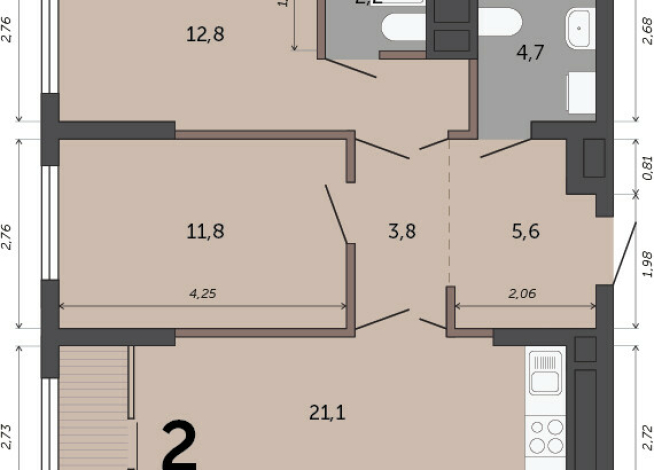 62.00 м² | 7 - 23 эт.