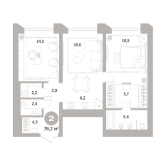 79.00 м² | 5 - 25 эт. 00