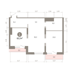 63.00 м² | 7 - 8 эт. 00