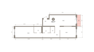 86.00 м² | 6 - 15 эт.