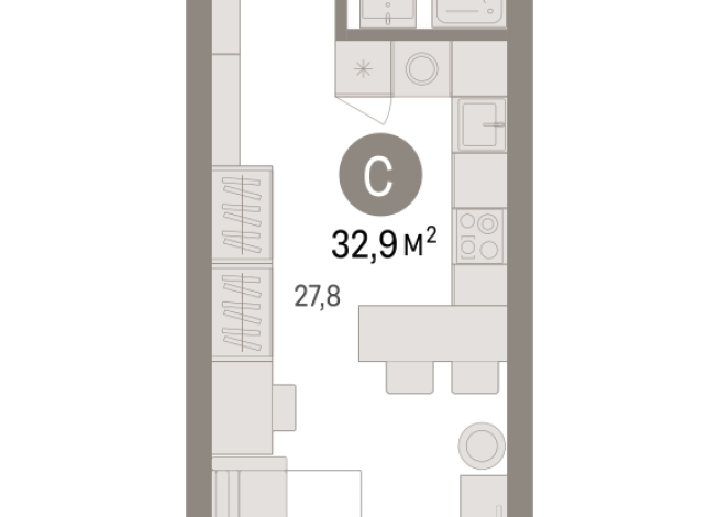 32.00 м² | 18 - 25 эт.