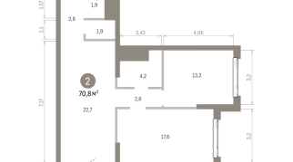 70.00 м² | 22 - 25 эт.