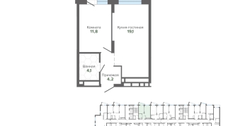 41.95 м² | 22 - 25 эт.