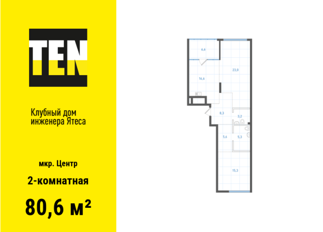 80.60 м² | 4 - 9 эт.