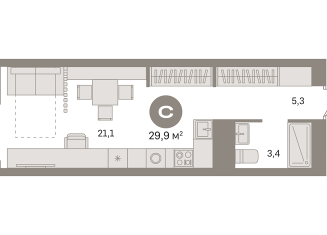 29.00 м² | 2 - 8 эт.