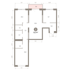 81.00 м² | 6 - 8 эт. 00