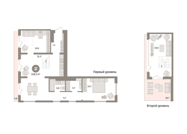 119.00 м² | 7 - 7 эт.
