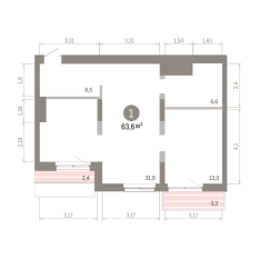 63.00 м² | 7 - 8 эт. 00