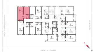 34.40 м² | 3 - 8 эт.