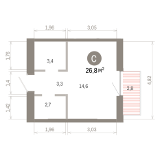 26.00 м² | 7 - 8 эт. 00