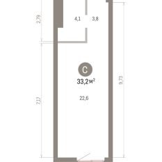 33.00 м² | 11 - 25 эт. 00