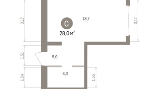 28.00 м² | 5 - 7 эт.