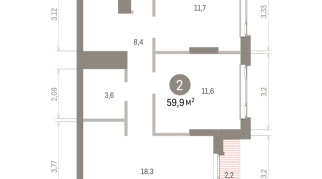 59.00 м² | 20 - 25 эт.