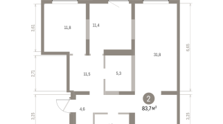 83.00 м² | 7 - 16 эт.