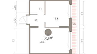 36.00 м² | 7 - 8 эт.