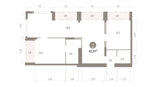 82.00 м² | 20 - 24 эт.