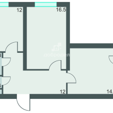 2-к квартира | 60.10 м² | 4 - 16 эт. 50
