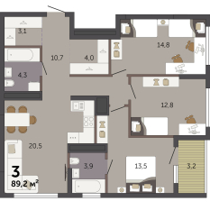 89.20 м² | 31 - 32 эт. 00