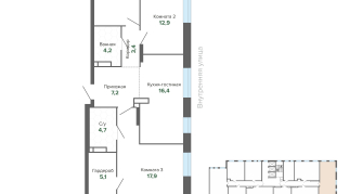 86.97 м² | 9 - 25 эт.