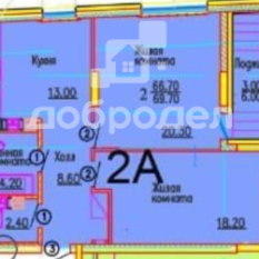 2-к квартира | 56.80 м² | 6 - 25 эт. 51