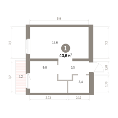 40.00 м² | 7 - 9 эт. 00