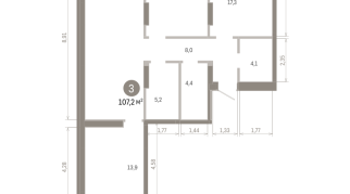 107.00 м² | 10 - 16 эт.