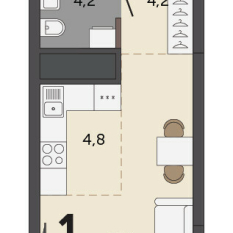 26.20 м² | 22 - 30 эт. 00
