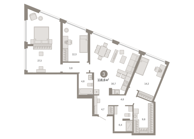 118.00 м² | 1 - 8 эт.