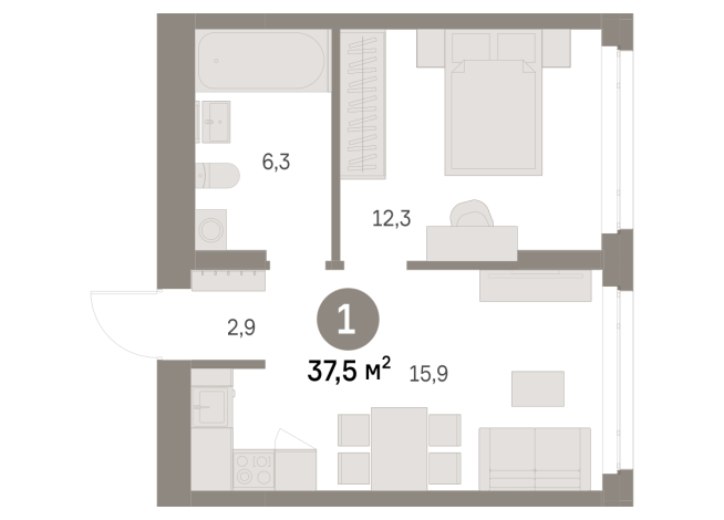 37.00 м² | 2 - 8 эт.