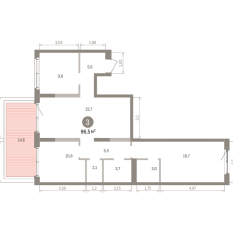 96.00 м² | 2 - 8 эт. 00