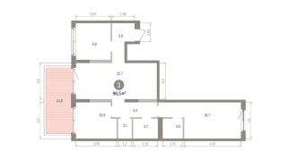 96.00 м² | 2 - 8 эт.