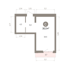 30.00 м² | 6 - 9 эт. 00