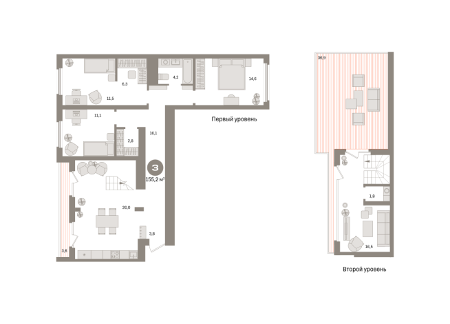 155.00 м² | 7 - 7 эт.