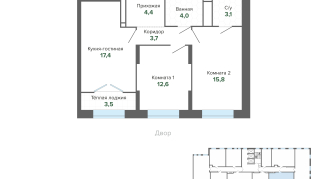 64.67 м² | 20 - 25 эт.