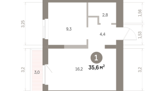 35.00 м² | 4 - 9 эт.