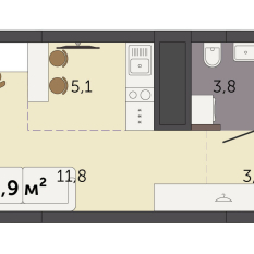 23.90 м² | 22 - 32 эт. 00