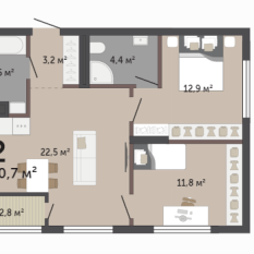 60.70 м² | 9 - 17 эт. 00