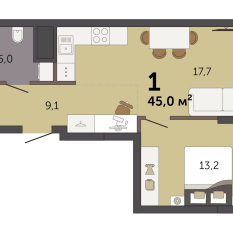 45.00 м² | 14 - 32 эт. 00