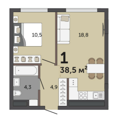 38.50 м² | 8 - 30 эт. 00