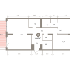 103.00 м² | 2 - 8 эт. 00
