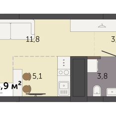 23.90 м² | 27 - 32 эт. 00