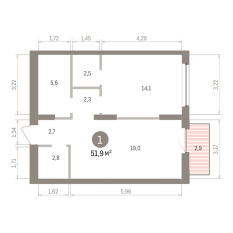 51.00 м² | 7 - 16 эт. 00
