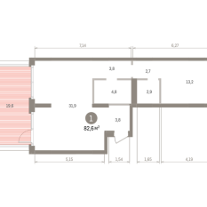 82.00 м² | 2 - 9 эт. 00