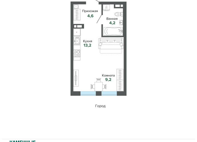 31.23 м² | 7 - 25 эт.