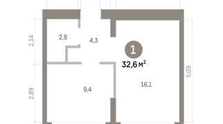 32.00 м² | 2 - 9 эт.
