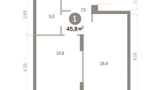 45.00 м² | 2 - 16 эт.