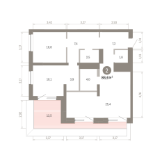 86.00 м² | 7 - 8 эт. 00