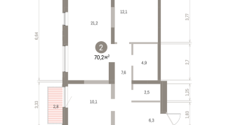 70.00 м² | 13 - 16 эт.